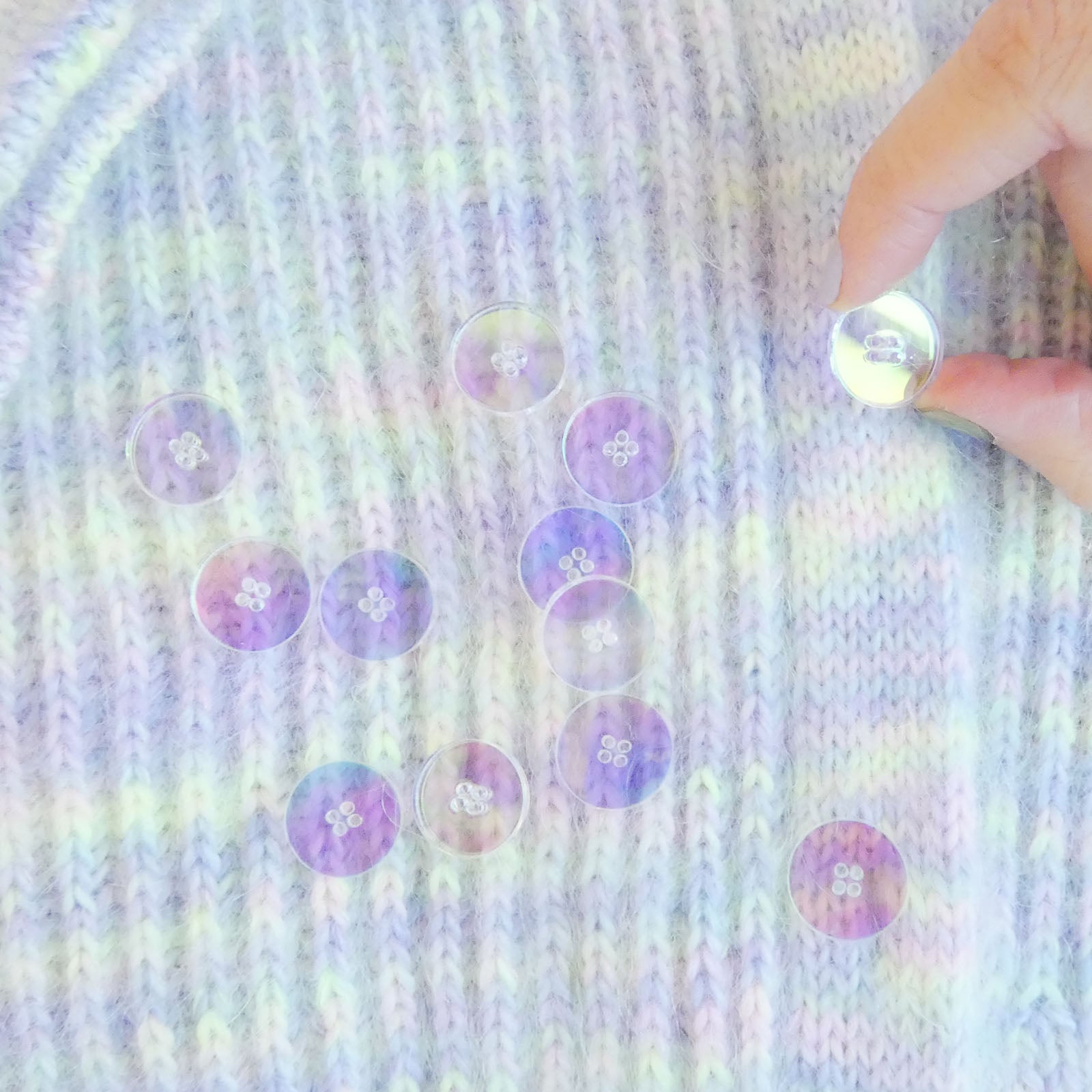 Holographic Buttons - Small (5/8") by The Wandering Flock, featuring a sparkling design perfect for enhancing your creations