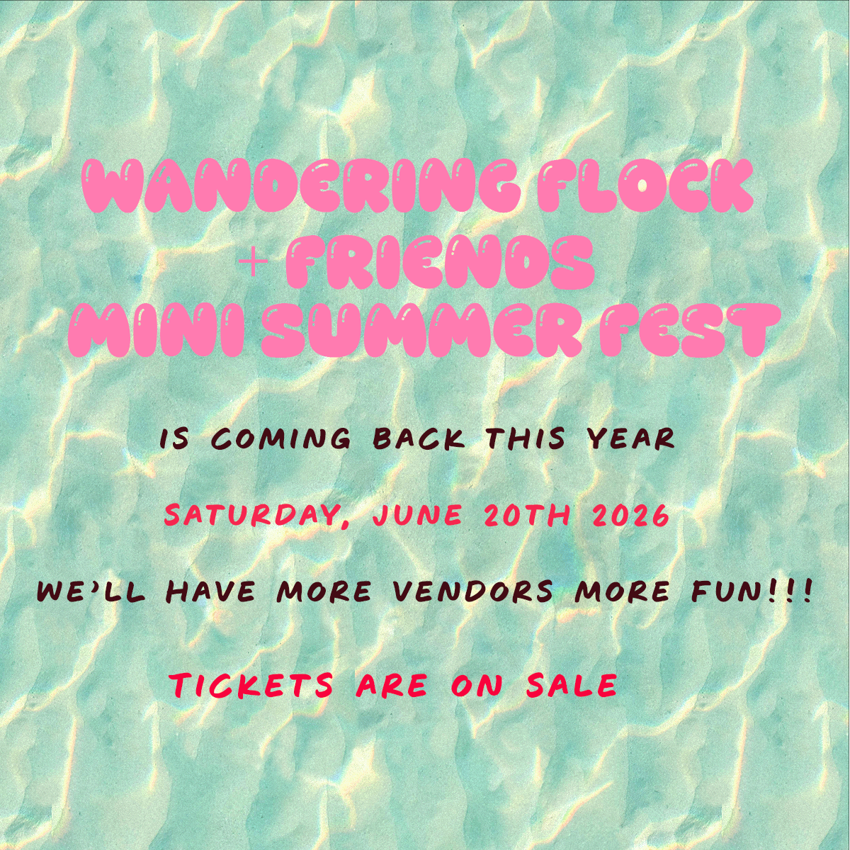 Wandering Flock & Friends Mini Summer Fest 2026!