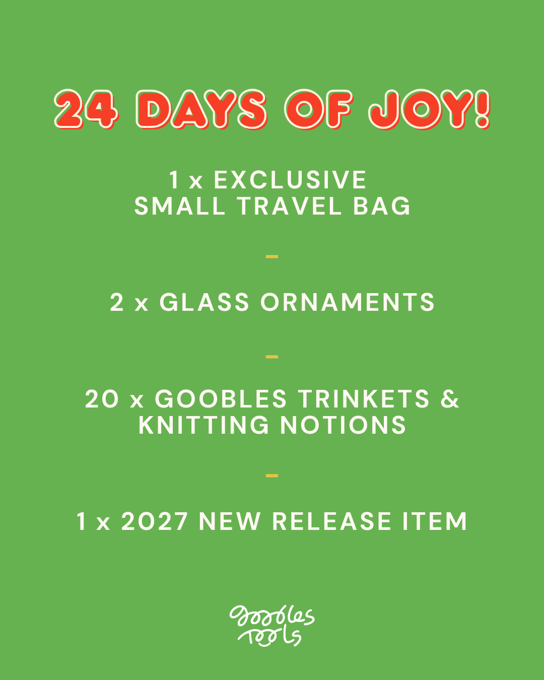 Pre-order Goobles Tools Advent